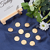 Textured Flat Round 304 Stainless Steel Pendants STAS-UN0013-43G-4