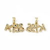 Brass Micro Pave Cubic Zirconia Pendants KK-E068-VC044-1