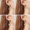 Clear Cubic Zirconia Cone Drop Huggie Hoop Earrings EJEW-SW00005-09-5