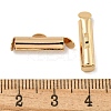 Brass Slide On End Clasp Tubes KK-N254-119G-02-3