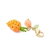 Handmade Glass Seed Beads Mango Pendnat Decorations HJEW-MZ00348-01-4