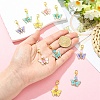 10Pcs 5 Colors Alloy Enamel Pendant Decorations HJEW-YW00459-3