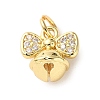 Brass Micro Pave Cubic Zirconia Charms KK-I383-05G-04-1