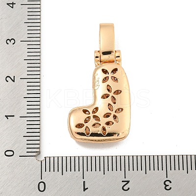 Brass Micro Pave Clear Cubic Zirconia Pendants KK-B099-01G-L-1