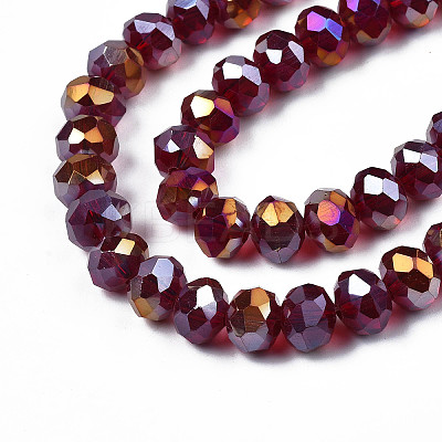 Electroplate Glass Beads Strands EGLA-A034-T10mm-B29-1