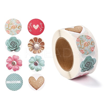 3D Flower & Heart Pattern Roll Stickers DIY-B031-05-1