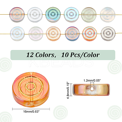 120Pcs 12 Colors Electroplate Transparent Glass Beads Strands EGLA-PH0001-39-1