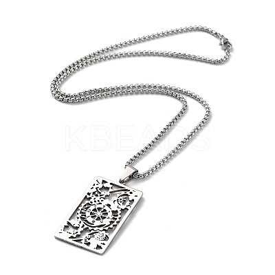 Non-Tarnish 201 Stainless Steel Pendant Necklaces NJEW-K253-24P-1