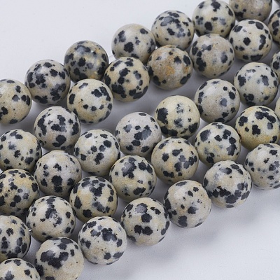 Natural Dalmation Jasper Beads Strands G-G515-10mm-06-1