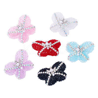 6Pcs 6 Colors Opaque Acrlyic Sparkling Rhinestones Beads SACR-TA0001-51-1