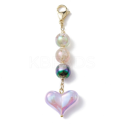 Heart Acrylic Pendant Decorations HJEW-JM01131-1