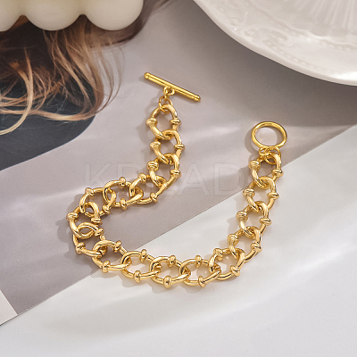 Classic Brass Cuban Link Chain Bracelets for Women DL2887-1-1
