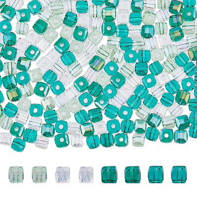 4 Strand 4 Color Transparent Electroplate Glass Beads Strands EGLA-DC0001-07B-1