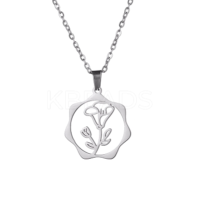 Non-Tarnish 304 Stainless Steel Pendant Necklaces PW-WG57218-06-1