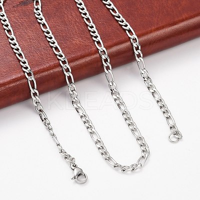 Non-Tarnish 304 Stainless Steel Figaro Chain Necklaces STAS-P101-71P-1