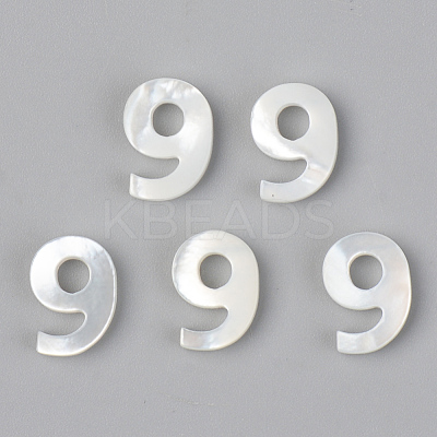 Natural White Shell Mother of Pearl Shell Charms SSHEL-R048-004-09-1