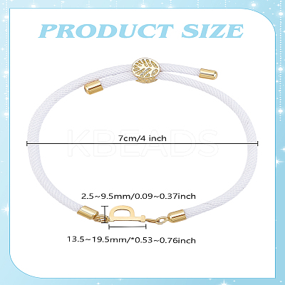 1pc Adjustable Nylon Cord Slider Bracelets for Women BJEW-LP0001-33P-G-1