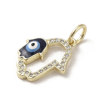 Brass Micro Pave Cubic Zirconia Pendants KK-E092-24G-03-1
