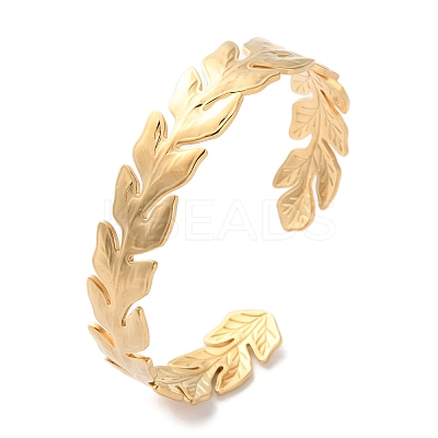 304 Stainless Steel Cuff Bangles for Women BJEW-K263-05G-10-1
