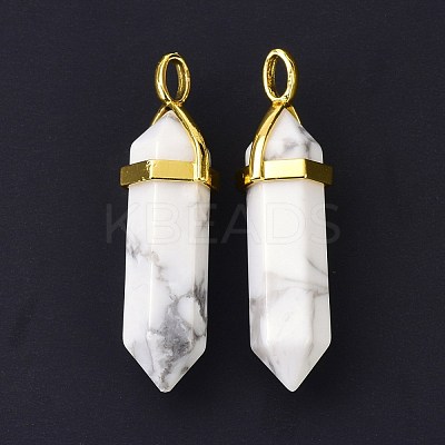 Natural Howlite Pointed Pendants G-G025-01G-43-1