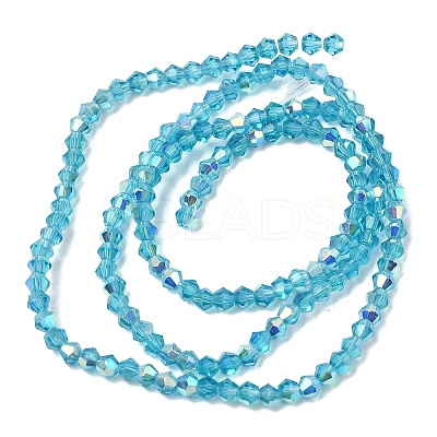 AB Color Plated Transparent Glass Beads Strands GLAA-G127-01C-1