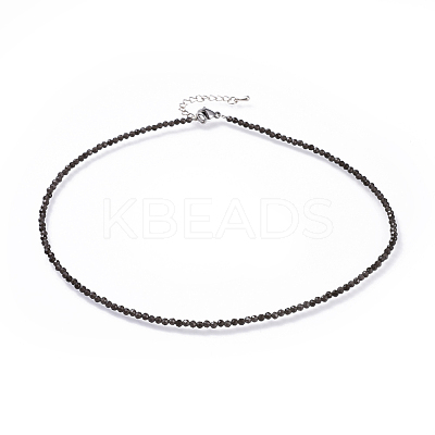 Natural Obsidian Beaded Necklaces NJEW-JN02492-09-1