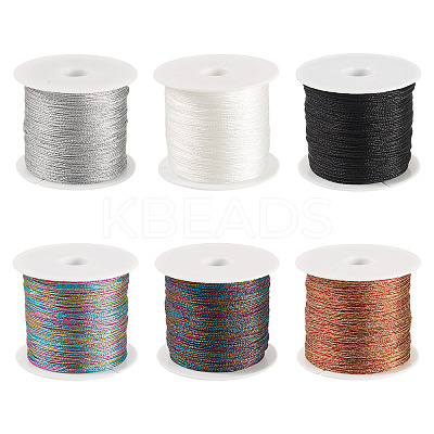 6 Rolls 6 Colors 6-Ply Polyester Metallic Thread OCOR-TA0003-11A-1