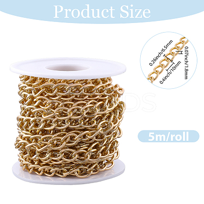 5M Aluminium Twisted Curb Chains CHA-BM0001-01G-1