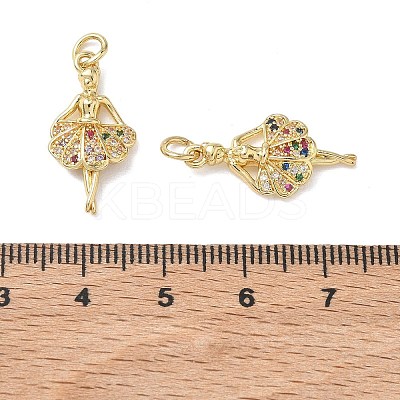 Brass Micro Pave Cubic Zirconia Pendants KK-T085-15C-G-1
