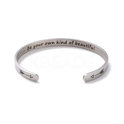 Non-Tarnish 304 Stainless Steel Open Cuff Bangle LS-BJEW-G653-01P-05-1