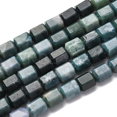 Natural Moss Agate Beads Strands G-R015-A01-1