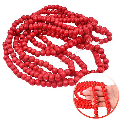 Wood Round Beads Pendant Decorations for Christmas Decorations HJEW-WH20003-49A-1