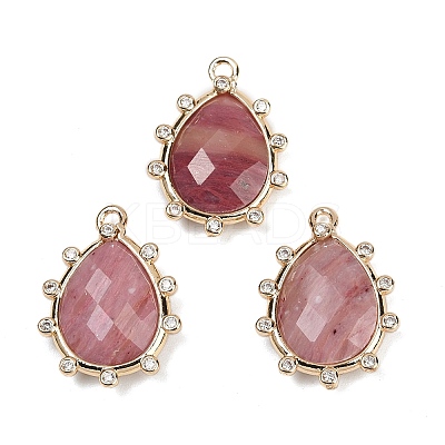 Natural Rhodonite Faceted Pendants G-K347-06G-04-1