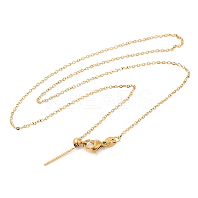 304 Stainless Steel Cable Chain Necklace for Women NJEW-G104-03G-1