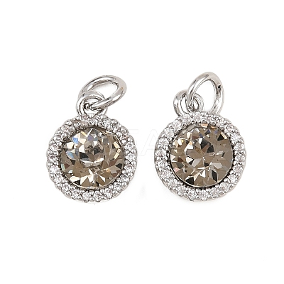 Brass Micro Pave Cubic Zirconia Pendants KK-H538-03P-1