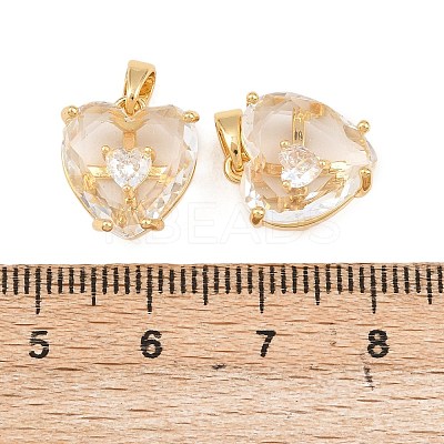 Brass Micro Pave Cubic Zirconia Pendants KK-I475-03G-01-1