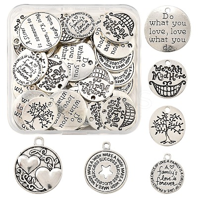 50Pcs Tibetan Style Alloy Pendants TIBE-FS0003-25-RS-1
