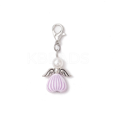 Angel Acrylic & ABS Plastic Imitation Pearl Pendant Decorations HJEW-JM03298-02-1