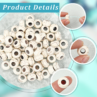 80Pcs Dyed Synthetic Turquoise European Beads SPDL-SC0001-02B-1