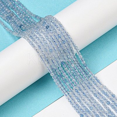 Grade A Natural Aquamarine Beads Strands X-G-E411-19F-2mm-1