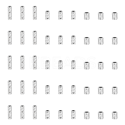 50Pcs 3 Styles 925 Sterling Silver Tube Beads STER-PH0003-48-1