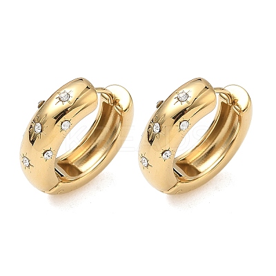 304 Stainless Steel Rhinestone Hoop Earrings EJEW-K268-72G-1
