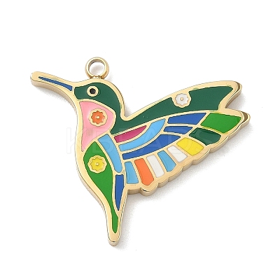 304 Stainless Steel Enamel Pendants LS-STAS-G374-01G-12-1