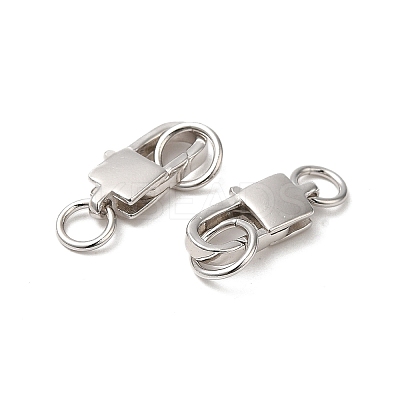 Anti-Tarnish Rhodium Plated 925 Sterling Silver Lobster Claw Clasps with Jump Rings STER-D006-24P-1