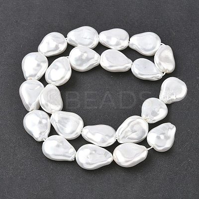 Electroplate Opaque Glass Imitation Pearl Strands EGLA-D302-02F-1