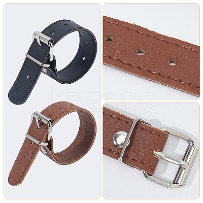 4 Pairs 2 Colors Imitation Leather Bicycle Basket Belt AJEW-CL0001-31-1