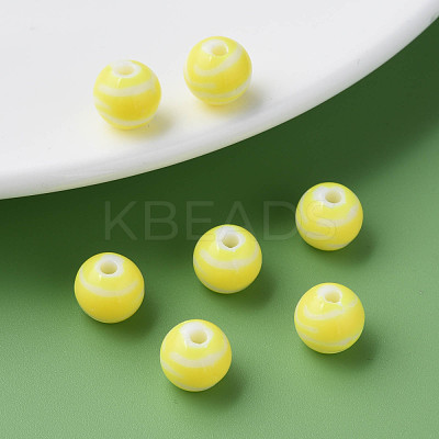 Opaque Striped Acrylic Beads MACR-S373-27D-06-1