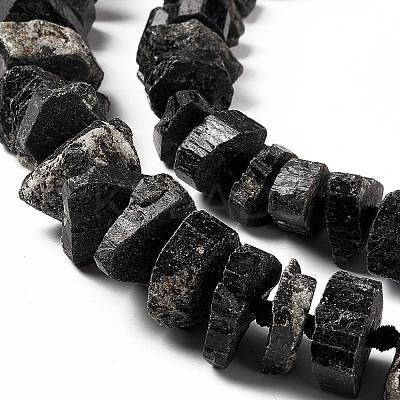 Natural Black Tourmaline Beads Strands G-F719-17-1