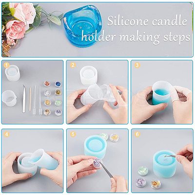 DIY Silicone Candle Holder Molds Kits DIY-AR0001-10-1