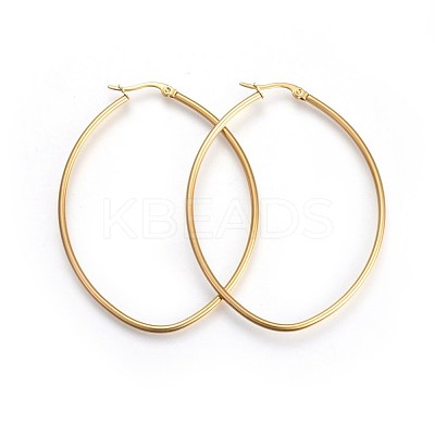 201 Stainless Steel Hoop Earrings EJEW-A052-15B-G-1